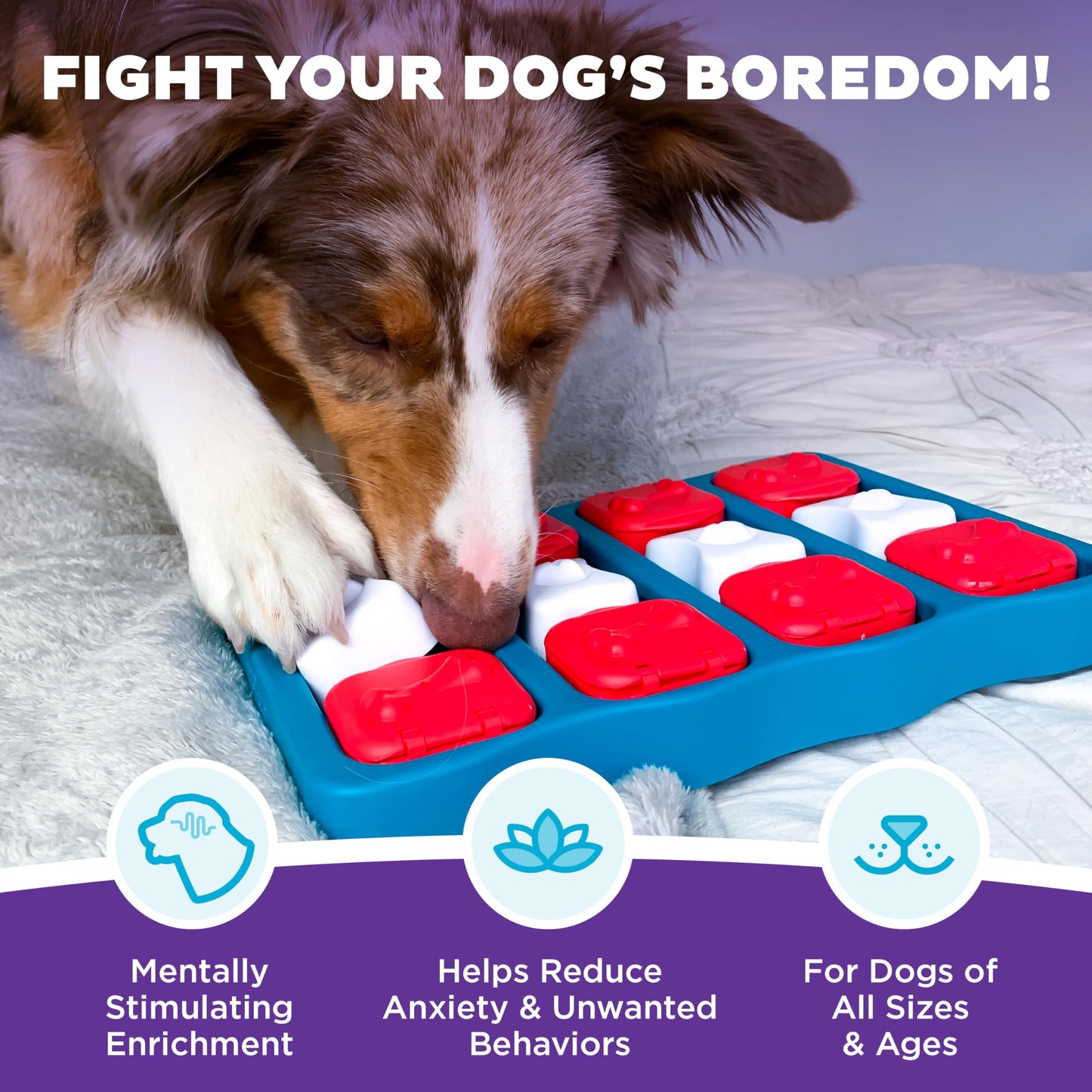 Outward Hound by Nina Ottosson Dog Brick – Interactive Treat Puzzle Enrichment Toy, Level 2 Intermediate