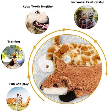 Nocciola Dog Squeaky Toys, 5 PCS Crinkle Plush Dog Toys, No Stuffing Dog Toys for Small Medium Large Dogs, Stuffless Puppy Toys for Boredom