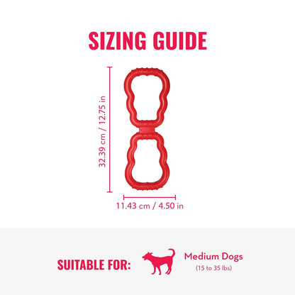 KONG Tug Toy - Dog Supplies for Tug of War - Natural Rubber Dog Toy for Outdoor & Indoor Playtime - for Medium/Large Dogs