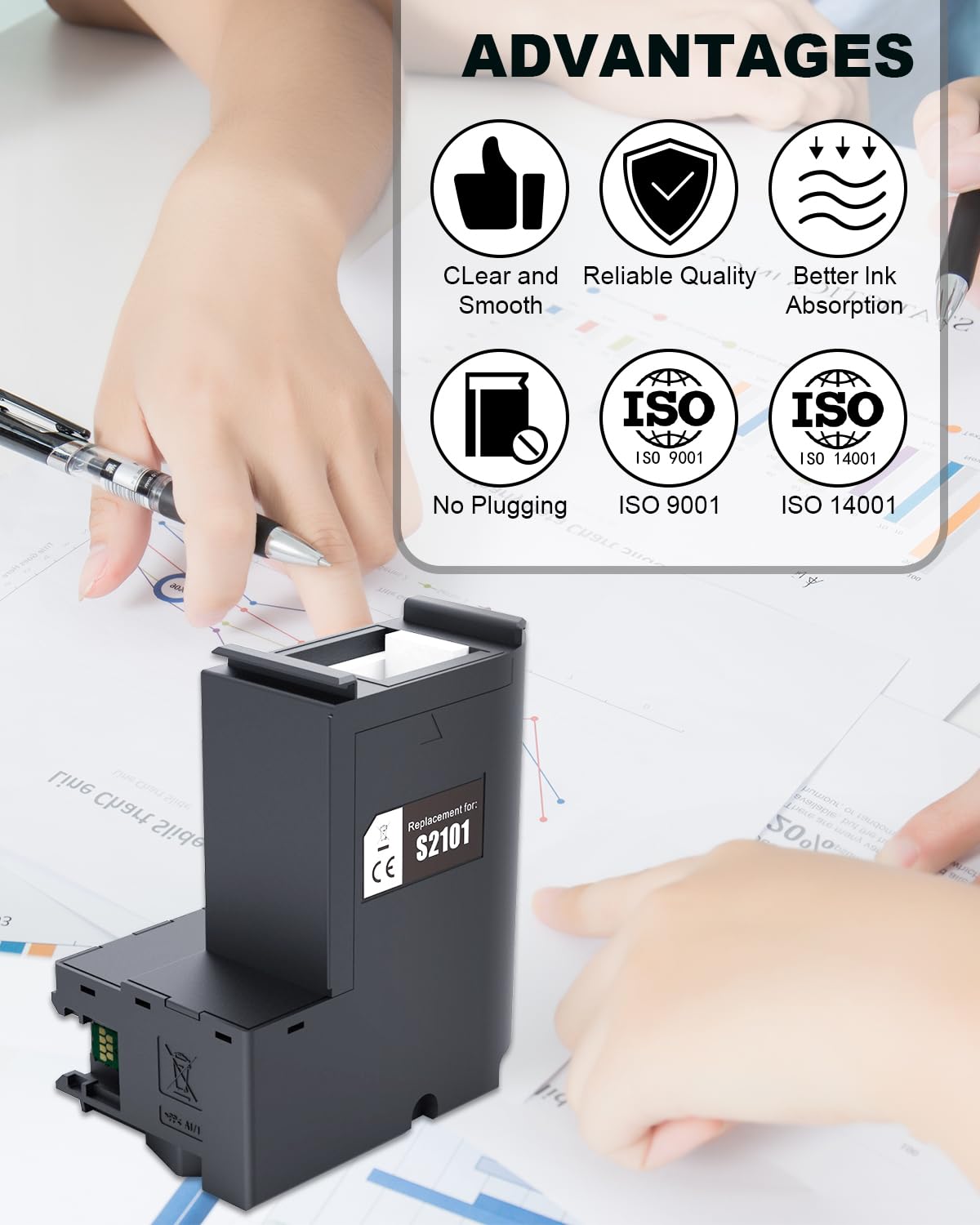 C13S210125 Ink Maintenance Box S210125 SC23MB Waste Ink Tank Replacement Compatible for EPSON Surecolor SC-F170 F100 F150 Dye Sub Printers, F170 Ink Maintenance Box 2 Packs