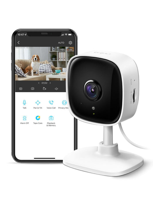 TP-Link Tapo 1080P Indoor Security Camera for Baby Monitor, Dog Camera w/Motion Detection, 2-Way Audio Siren, Night Vision, Cloud & SD Card Storage, Works w/Alexa & Google Home (Tapo C100)