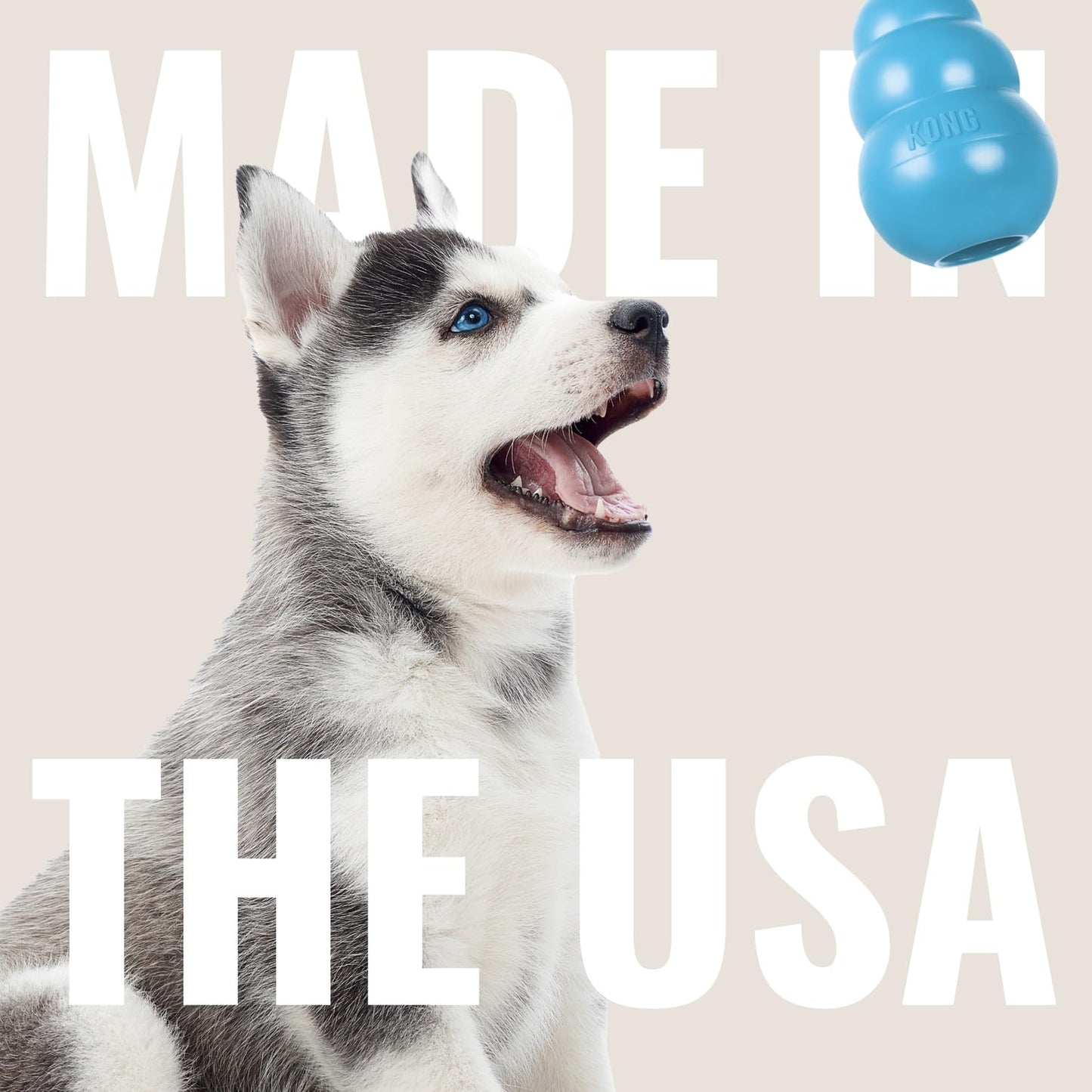 KONG Puppy - Natural Teething Rubber Chew Toy for Dogs - Stuffable Dog Toy for Extended Playtime - Chew & Fetch Toy for Puppies - for Small Puppies - Blue