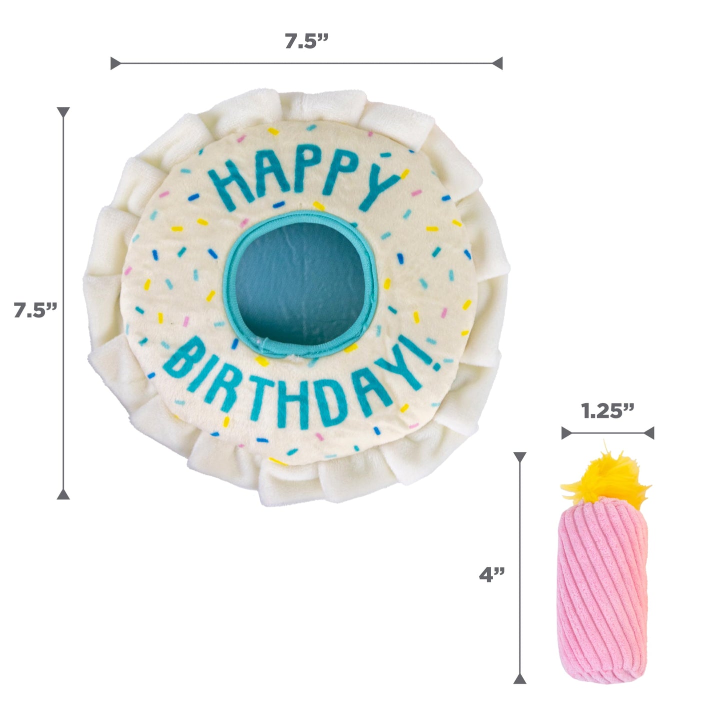 Outward Hound Hide-A-Birthday-Cake Dog Toy – Interactive 2‑in‑1 Plush Puzzle with 3 Squeaky Removable Candles