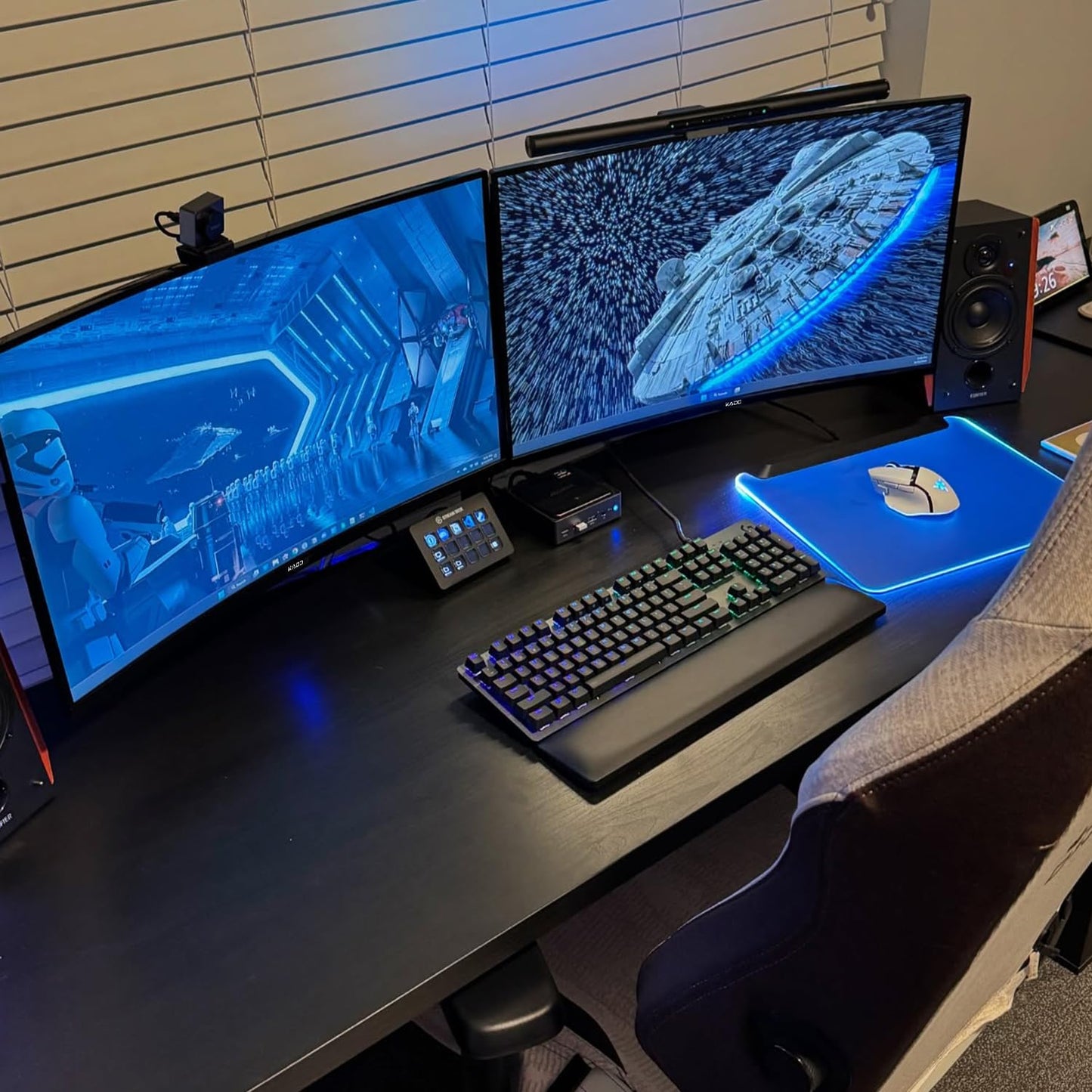 Kado Dual Gaming Monitor Setup - 2-Pack 32" 240Hz 1ms Curved 1800R 1920x1080, AMD FreeSync Premium, Panoramic Gaming Multi-View Split Screen Streaming, VESA Mount HDMI DisplayPort Built-in Speakers