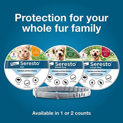 Seresto Flea & Tick Collar For Dogs Over 18 lbs., Treatment & Prevention, Vet-Recommend, 8 Month Protection