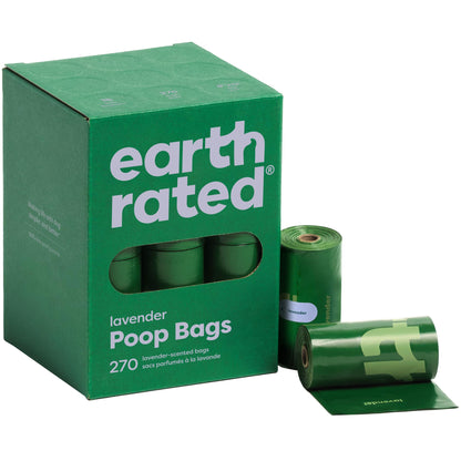Earth Rated Poop Bags for Dogs, Guaranteed Leak Proof and Extra Thick Waste Bag Refill Rolls, Lavender Scented, 270 Bags