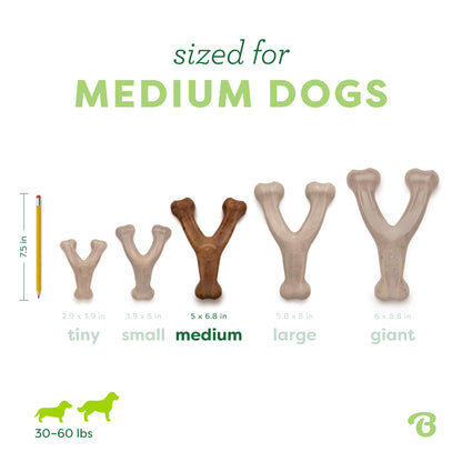 Benebone Wishbone Durable Dog Chew Toy for Aggressive Chewers, Real Bacon, Made in USA, Medium