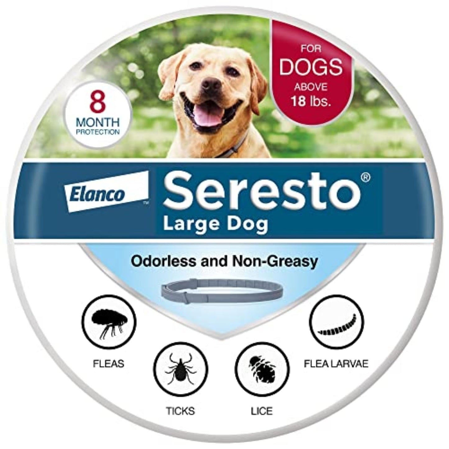 Seresto Flea & Tick Collar For Dogs Over 18 lbs., Treatment & Prevention, Vet-Recommend, 8 Month Protection