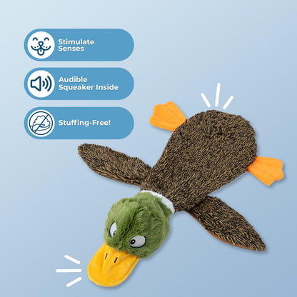 Best Pet Supplies Squeaky Dog Toys with Soft Durable Fabric for Small, Medium and Large Pets Interactive Toy for Indoor Play, Supports Active Biting and Play - 1Wild Duck, Small