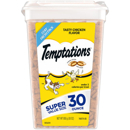 Temptations Cat Treats Classic Crunchy and Soft Cat Treats, Tasty Chicken Flavor, 30 oz. Tub