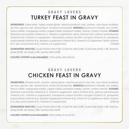 Purina Fancy Feast Gravy Lovers Poultry and Beef Grilled Gourmet Wet Cat Food Variety Pack - (Pack of 24) 3 oz. Cans
