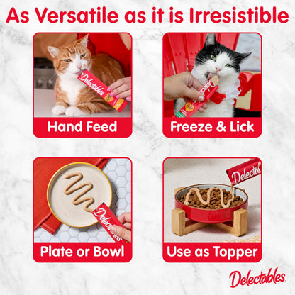 Hartz Delectables Squeeze Up Variety Pack, Creamy Squeezable Puree, Lickable Wet Cat Treats, Grain Free, No Added Fillers, No by-Products, No Added Preservatives, 0.5 Ounces Tube, 54 Tubes Total