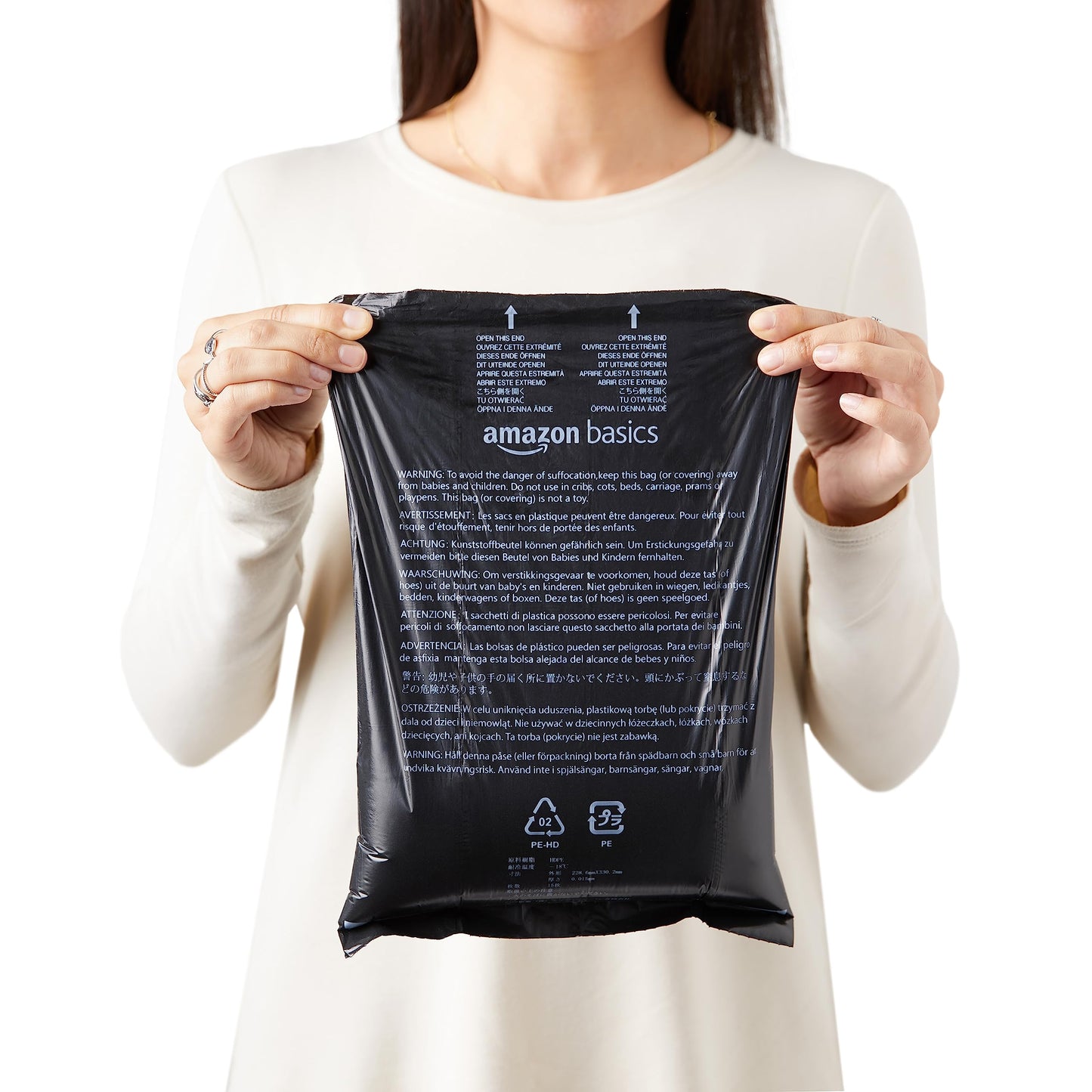 Amazon Basics Dog Poop Leak Proof Bags with Dispenser and Leash Clip, Unscented, 13" x 9" Large Size, 300 Count