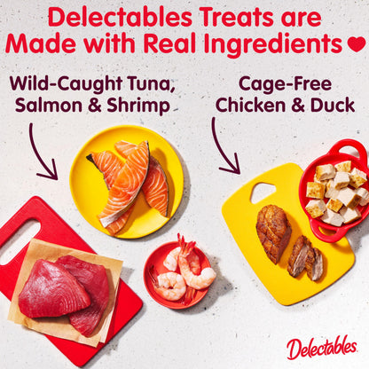 Hartz Delectables Squeeze Up Variety Pack, Creamy Squeezable Puree, Lickable Wet Cat Treats, Grain Free, No Added Fillers, No by-Products, No Added Preservatives, 0.5 Ounces Tube, 54 Tubes Total